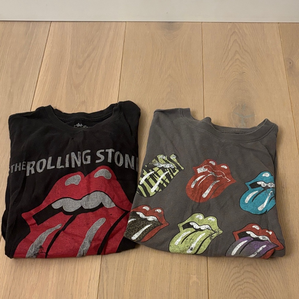 The Rolling Stones Kids' Tees - Black and Gray with Colorful Graphics